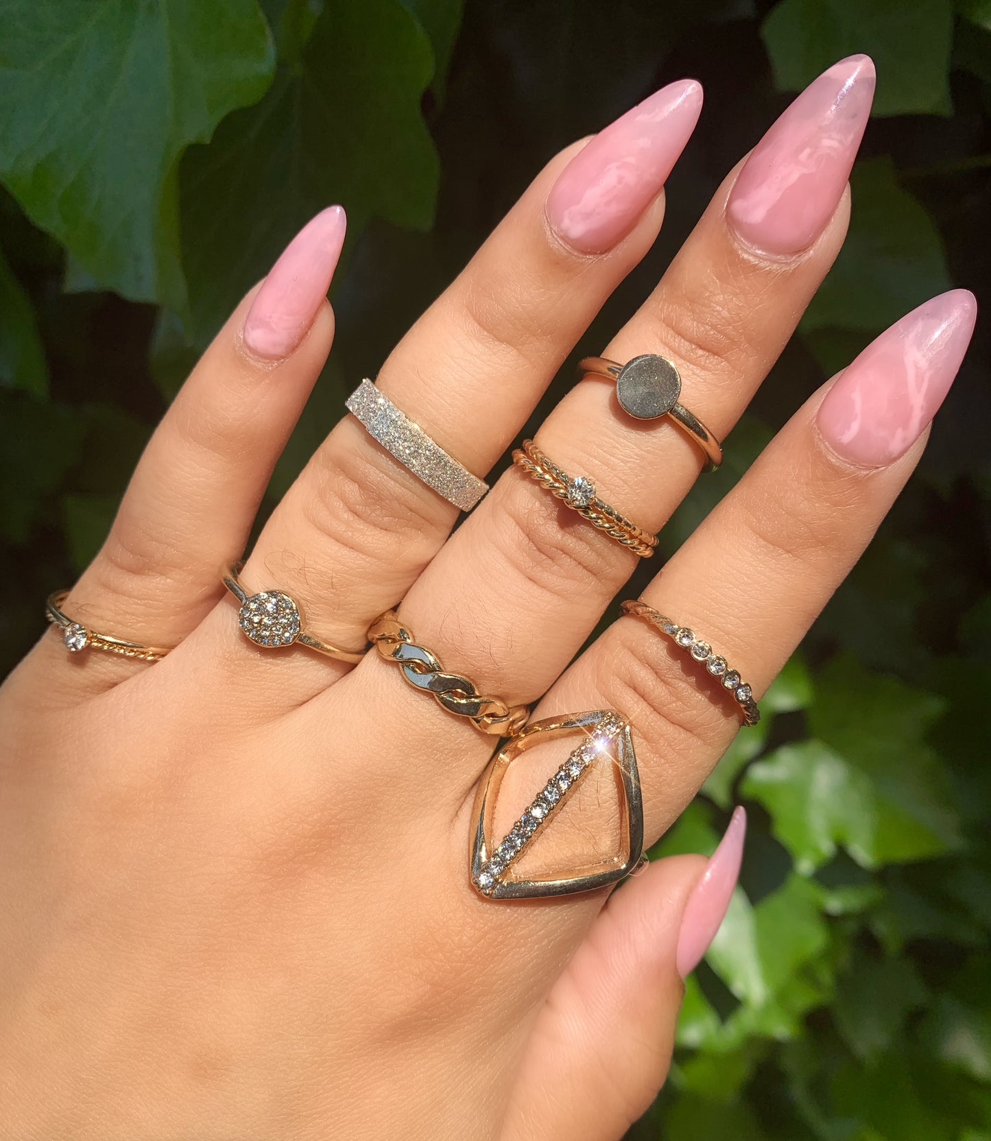 Queen Flashy Gold or silver ring set